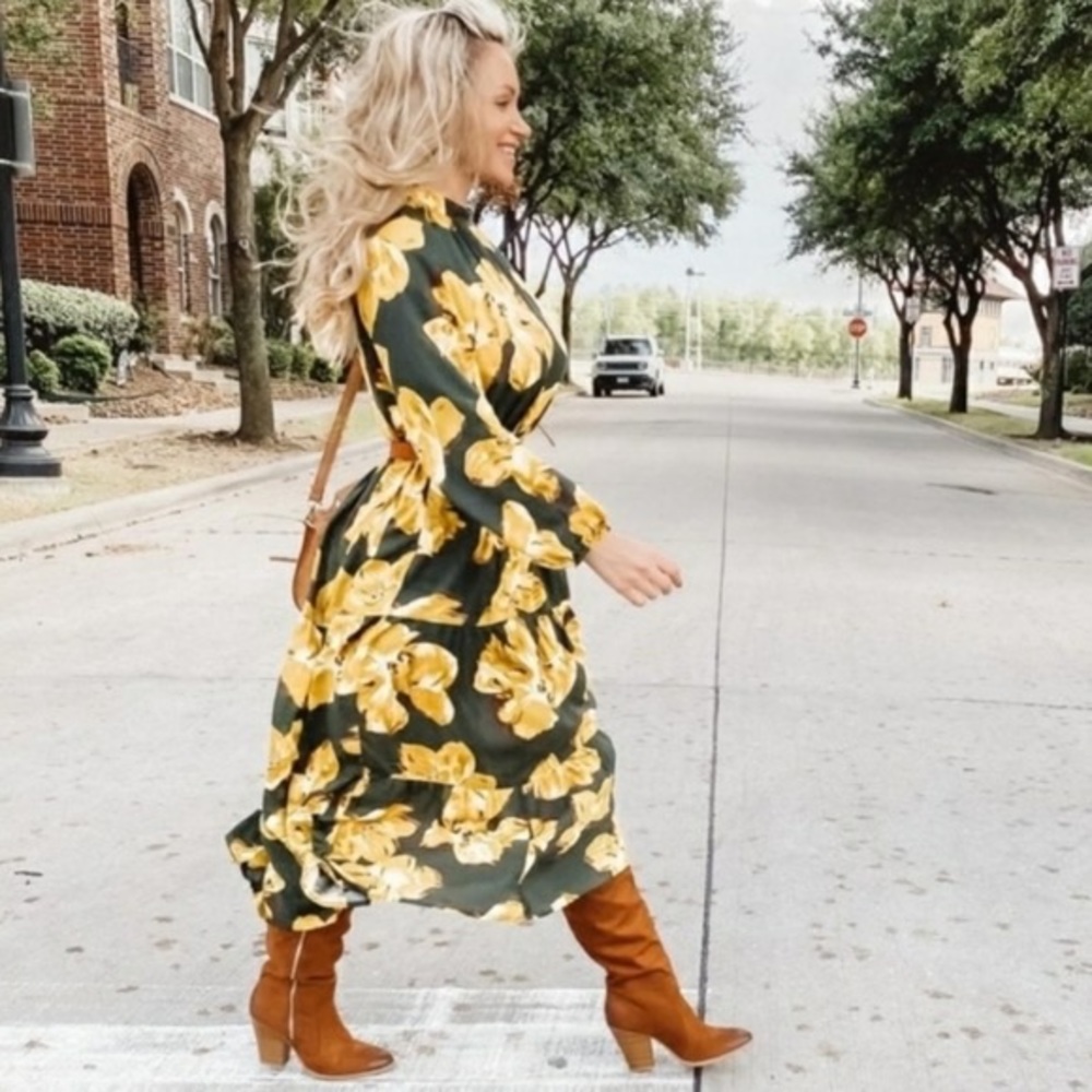 A New Day | Green Floral Maxi Dress